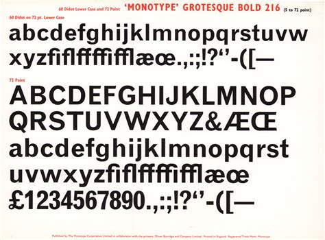 Monotype Grotesque 216 from a 