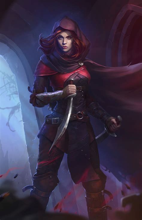 assassin nina galinska fantasy female warrior character portraits warrior woman