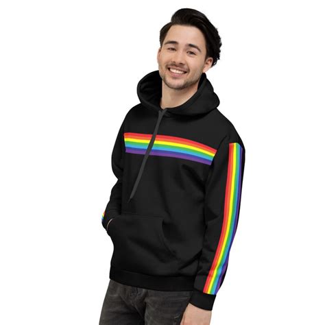 gay pride flag hoodie rainbow hoodie rainbow sweater etsy