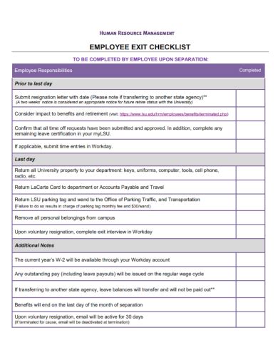 FREE 10 Employee Exit Checklist Samples Termination Interview