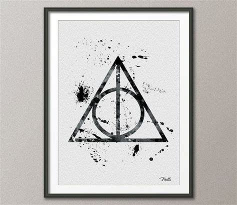 Deathly Hallows From Harry Potter Watercolor Painting Print 8x10
