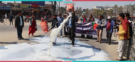 दूधको भुक्तानी माग्दै कैलालीमा किसानले गरे चक्काजाम सडकमा पोखियो दूध