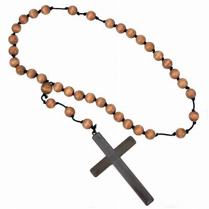 Rosary Beads Cross Wooden Costume Monk