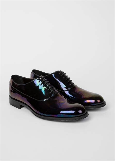 Mens Iridescent Black Leather Noam Oxford Shoes Paul Smith Us