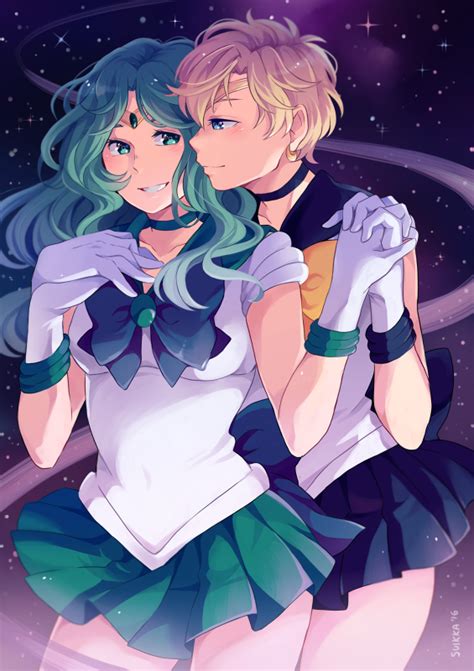 Tenou Haruka Kaiou Michiru Sailor Uranus And Sailor Neptune Bishoujo Senshi Sailor Moon