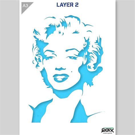 Marilyn Monroe Stencil 2 Layers A3 Size Stencil Reusable Etsy