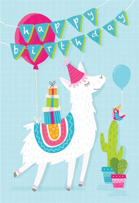Free Printable Llama Birthday Card