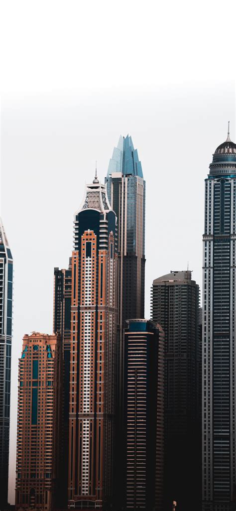 Download Wallpaper 1125x2436 Buildings Of Dubai Cityscape Iphone X