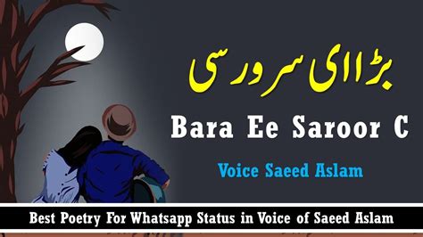 Poetry Bara Ee Saroor C By Saeed Aslam Punjabi Shayari Whatsapp