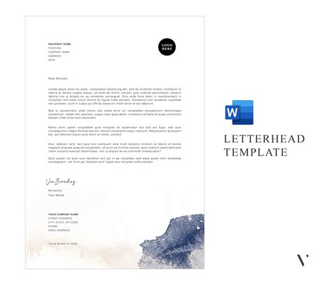 Letterhead Template Word Editable Pdf Printable Business Letterhead