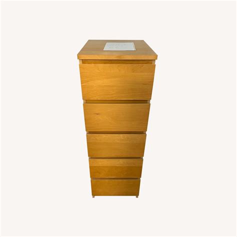 Ikea Tall Malm Dresser Blond Wood Aptdeco