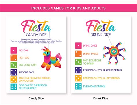 Fiesta Games Bundle Printable Mexican Party Games For A Etsy