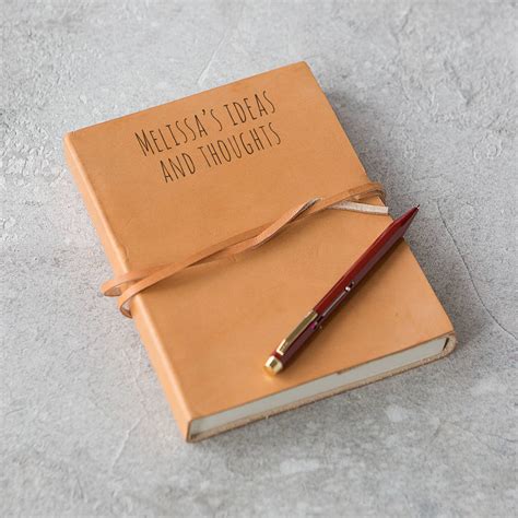 Personalised Hand Made Leather Journal By The Rustic Dish ...