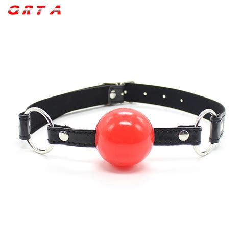 Qrta Adult Games Open Mouth Gag Ball For Women Couple Leather Mouth Gag Slave Oral Fixation