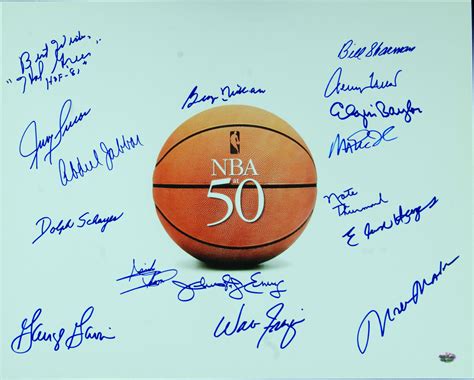 Lot Detail Nba 50 Greatest Multi Signed 16 X 20 Lithograph W