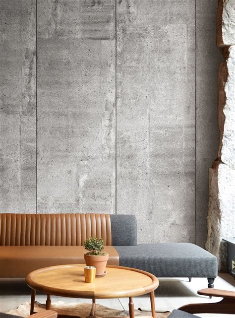 Raw Concrete Wallpaper Strip Concrete Walls Interior Concrete Interiors House Interior
