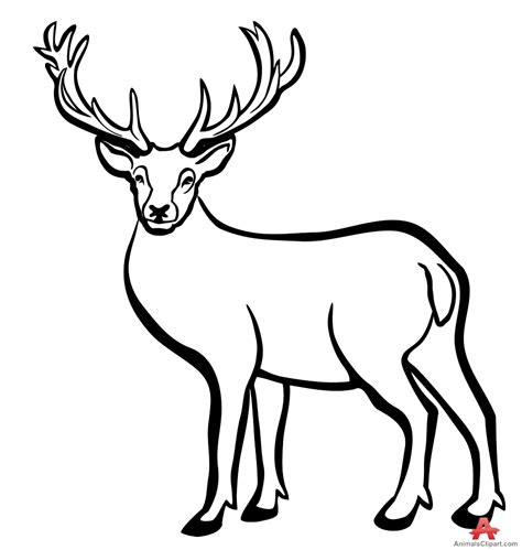 Deer Black And White Clipart | Free download on ClipArtMag