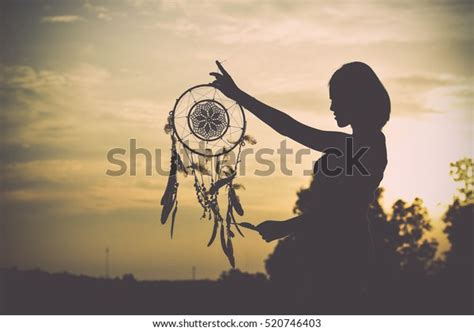 Woman Holding Dream Catcher Stock Photo Edit Now 520746403