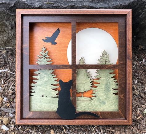 3D Precision Laser Cut Shadow Box Handcrafted Wood Scene | Etsy