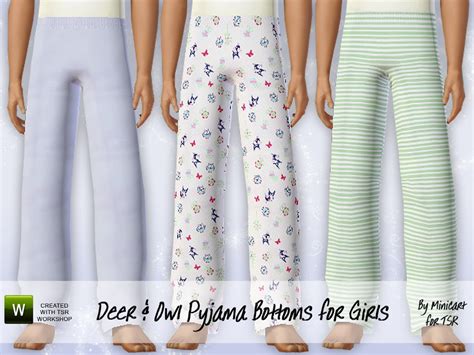 The Sims Resource Deer And Owl Pyjama Bottoms