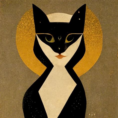 Art Deco Cat Midjourney