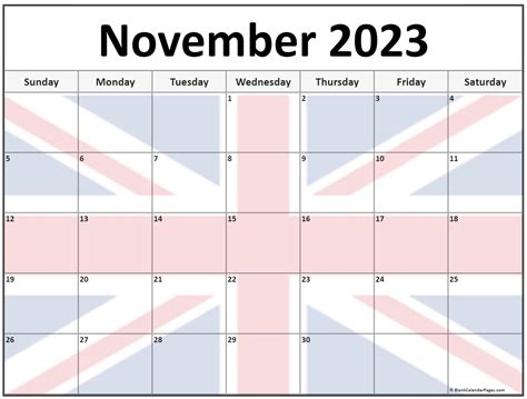 Collection Of November 2023 Photo Calendars With Image Filters