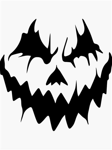 Scary Pumpkin Face Halloween Sticker By Samdesigner Redbubble
