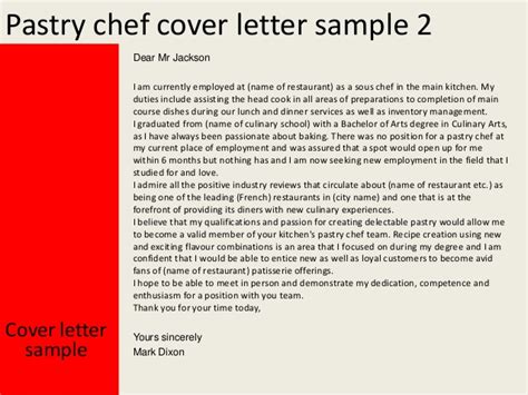 Writing a great chef cover letter is an important step in getting hired at a new job, but it can be hard to know what to include and how to format a cover letter. Pastry chef cover letter