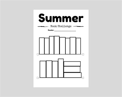 Summer Bookreading Challenge Printable Etsy