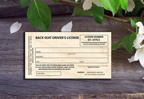 Back Seat Drivers License Laser Cut Patterns Etsy