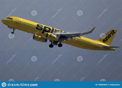 Spirit Airlines Boeing 737 700 Aircraft At Lax Editorial Image