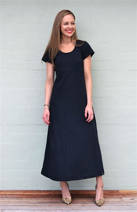 Organic Cotton T Shirt Dress Womens Black Organic Cotton Short Sleeve Dress Smitten Merino