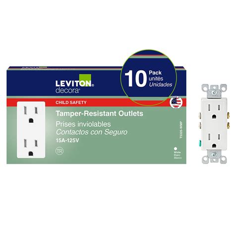 Leviton Decora Tamper Resistant Electrical Outlet Receptacle In White