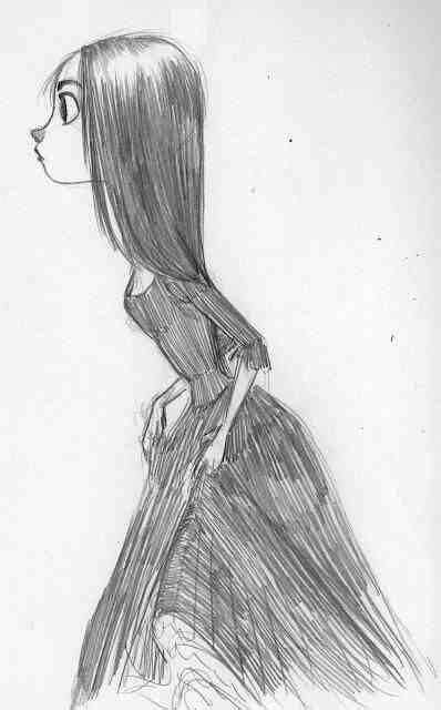 Tim Burton Style Girl Cool Drawings Concept Art