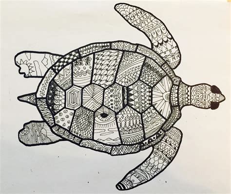 Zentangle Sea Turtle By Egdirbr On Deviantart