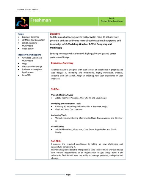 Reference our graphic designer resume samples for ideas. Fresher Graphic Designer Resume Format - BEST RESUME EXAMPLES