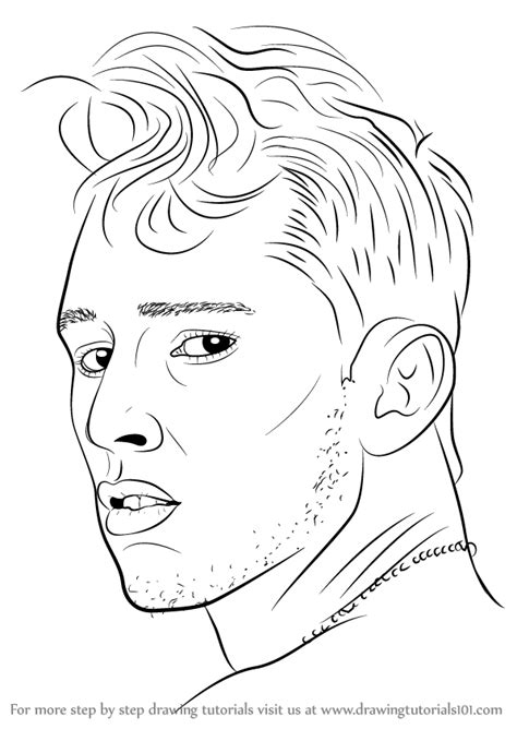 Learn How To Draw Mgk Aka Machine Gun Kelly Rappers Step By Step