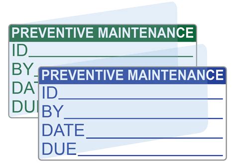 Preventive Maintenance Labels 120 W Covers Advanced Calibration Label