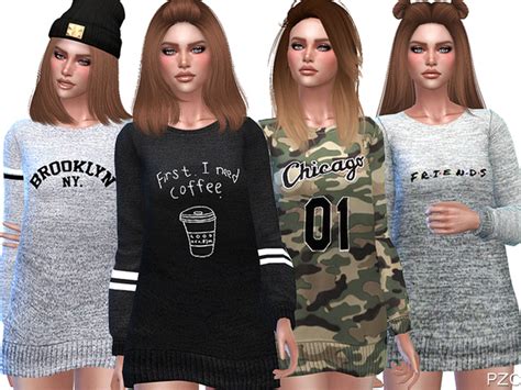 Cute Fall Sweaters By Pinkzombiecupcakes At Tsr Sims 4 Updates