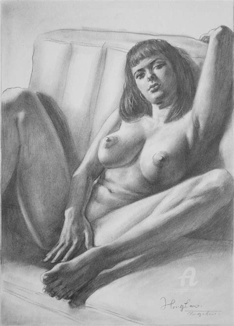 Original Male Female Nude Pencil Graphite Drawing Vintage X Art Sexiezpix Web Porn