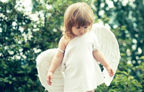 Обои лето ребенок крылья ангел девочка красивая girls маленькая