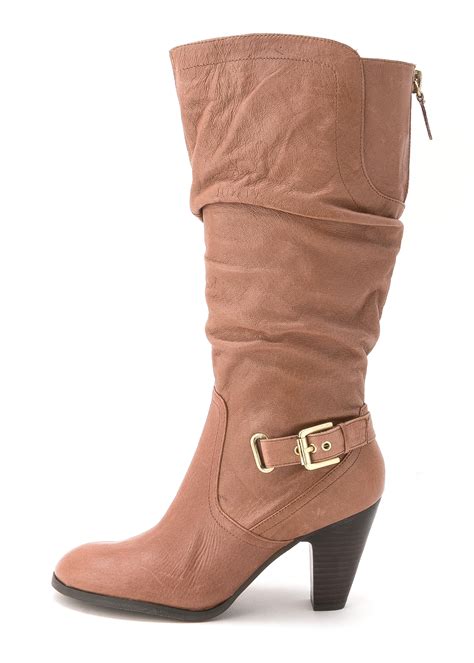 Guess Mallay Wide Calf Leather Mid Calf Boot
