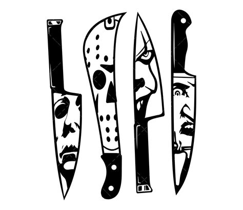 Horror Movie Characters In Knives Svg Michael Myers Svg Scream Svg