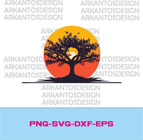 Tree Silhouette Svg Png Dxf Eps Etsy