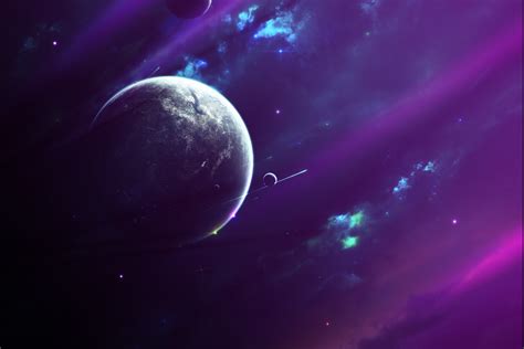 Artwork Space Space Art Planet Purple Wallpapers Hd Desktop And
