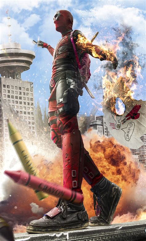 1280x2120 Deadpool Burning On The Edge Iphone 6 Hd 4k Wallpapers