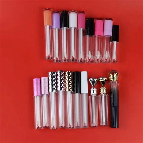 Cf Stock Moq 10pcs Luxury Custom Logo Cute Lipgloss Big Wand Tubes Pink