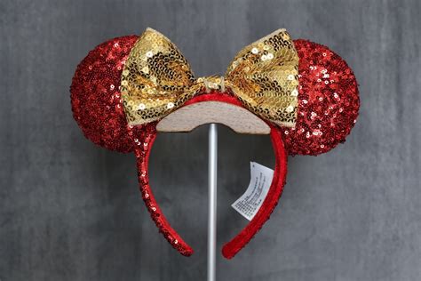Red And Gold Lunar New Year Ears Shdl Minnie Ear Collectors