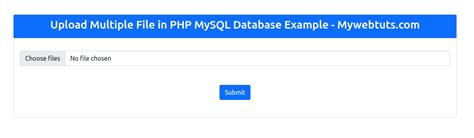 Upload Multiple File In Php Mysql Database Example
