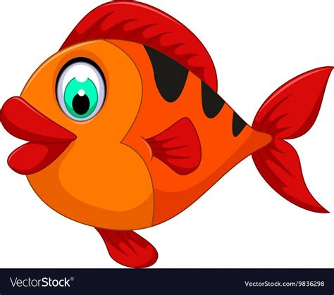 Funny Cute Fish Cartoon For You Design Vector Image On Vectorstock